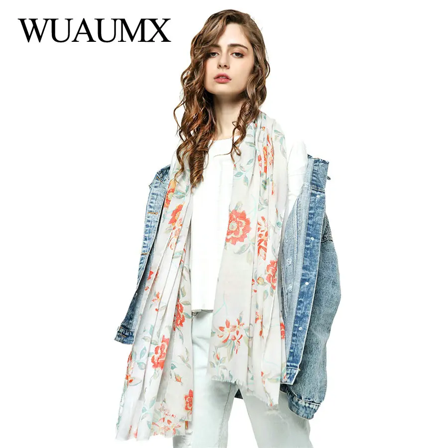 Wuaumx 180*90cm Spring Scarf Women Hijab Scarf For Female Long Head Scarves Floral Shawls And Wraps sjaal apaszka foulard femme
Wuaumx 180*90cm Spring Scarf Women Hijab Scarf For Female Long Head Scarves Floral Shawls And Wraps sjaal apaszka foulard femme