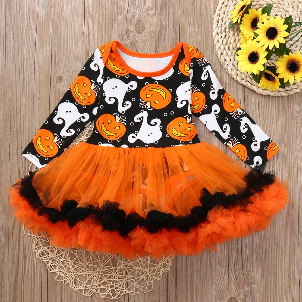 Halloween Outfits Newborn Infant Baby Girls Dress Romper Jumpsuit Dresses Halloween Outfits T#