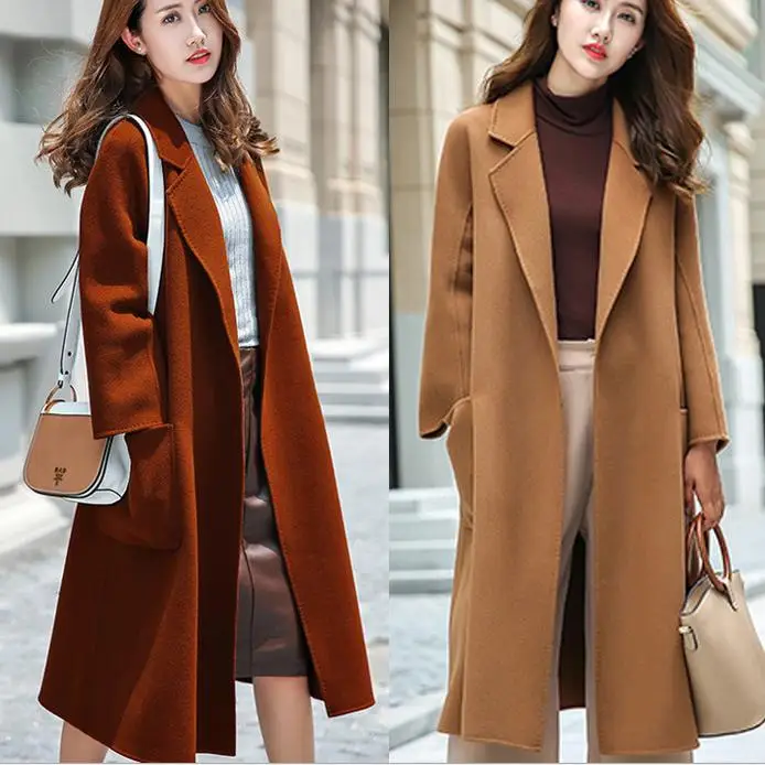 2018 winter Winter Coat Comen Double-faced Wool blends Coat fashion Women woolen coat with belt loose
2018 winter Winter Coat Comen Double-faced Wool blends Coat fashion Women woolen coat with belt loose