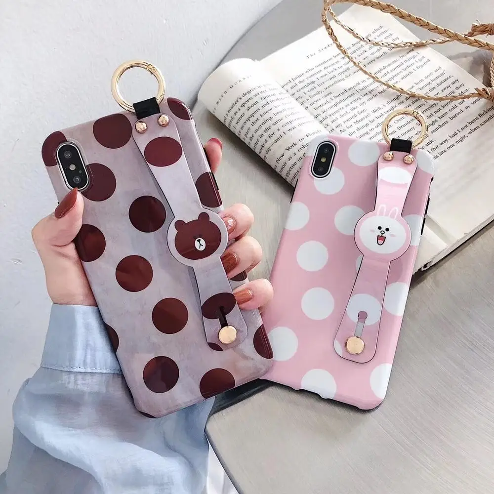Cartoon rabbit and bear Phone Case For iphone XS Max XR X Case For iphone 6 6s 7 8 plus Cover Fashion Wrist Strap Cute Cases
Cartoon rabbit and bear Phone Case For iphone XS Max XR X Case For iphone 6 6s 7 8 plus Cover Fashion Wrist Strap Cute Cases