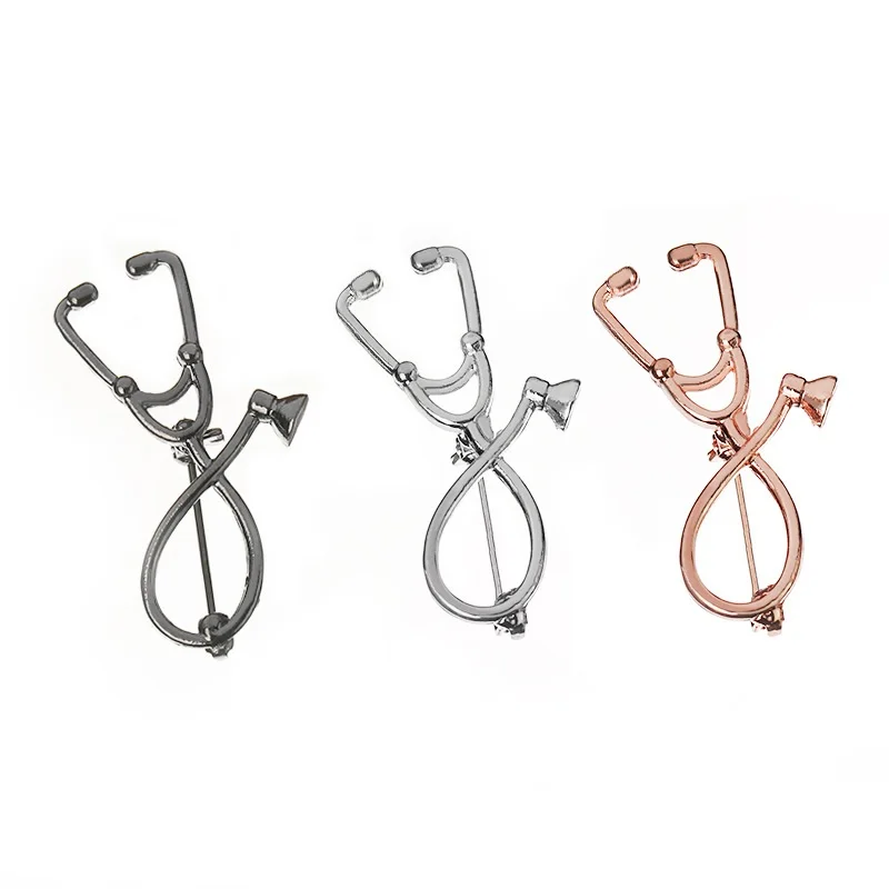 Dr. Doctor Stethoscope Brooches Fashion Personality Women Clothing Corsage Badge Gold/Silver/Gun black Stethoscope Pin
Dr. Doctor Stethoscope Brooches Fashion Personality Women Clothing Corsage Badge Gold/Silver/Gun black Stethoscope Pin