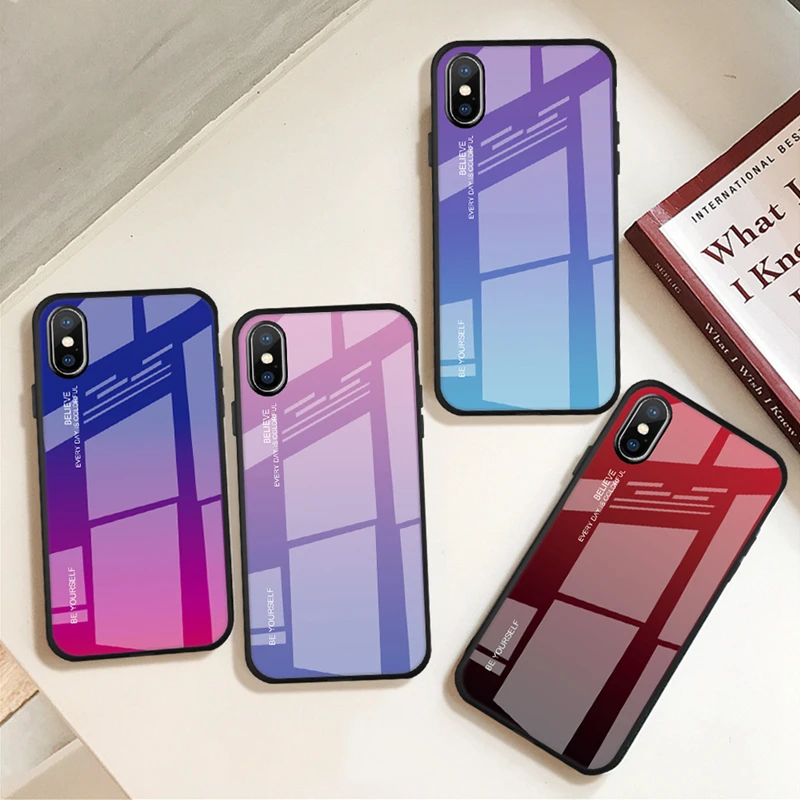 50pcs Tempered Glass Gradient Phone Shell Colorful Aurora Cases for iPhone 11 Pro Max 6 7 8 Plus X Xs Max Xr free DHL
50pcs Tempered Glass Gradient Phone Shell Colorful Aurora Cases for iPhone 11 Pro Max 6 7 8 Plus X Xs Max Xr free DHL