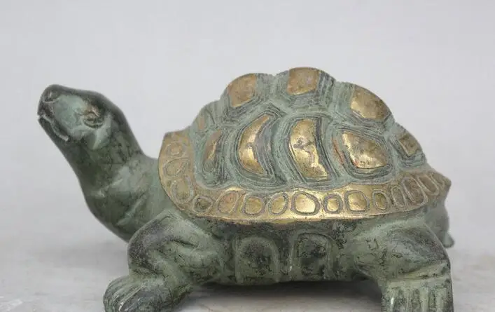 

Details about 6" Chinese Feng Shui Bronze Gilt Longevity Sea Turtle Tortoise Statue Sculpture