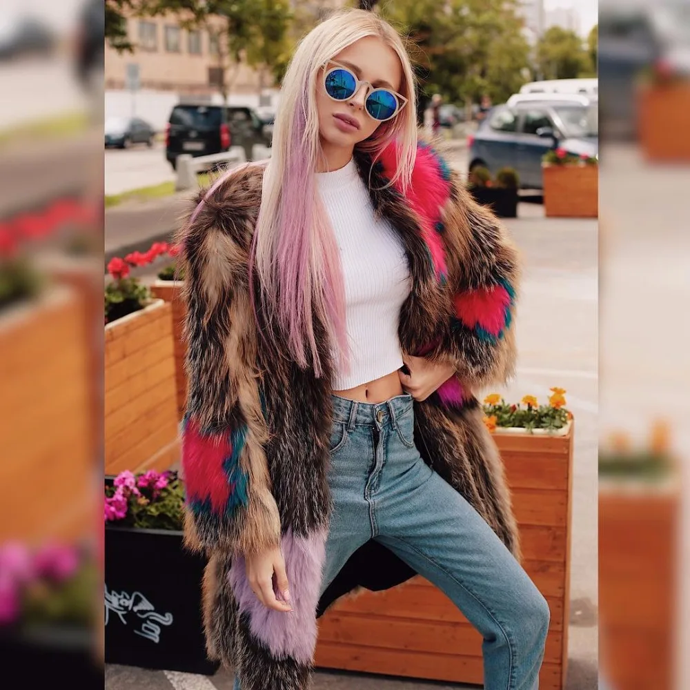 ETHEL ANDERSON NEW Colored V-neck Real Raccoon Fur Plait Long Coat Women Winter Long Sleeve Genuine Fur Coats Slim Jacket Female
ETHEL ANDERSON NEW Colored V-neck Real Raccoon Fur Plait Long Coat Women Winter Long Sleeve Genuine Fur Coats Slim Jacket Female