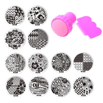 60Designs OM 10Pcs Nail Plates +1 Stamper + 1 Scraper Stainless Steel Stamp Plates Set Template Image Nail Art Stample Tools
60Designs OM 10Pcs Nail Plates +1 Stamper + 1 Scraper Stainless Steel Stamp Plates Set Template Image Nail Art Stample Tools