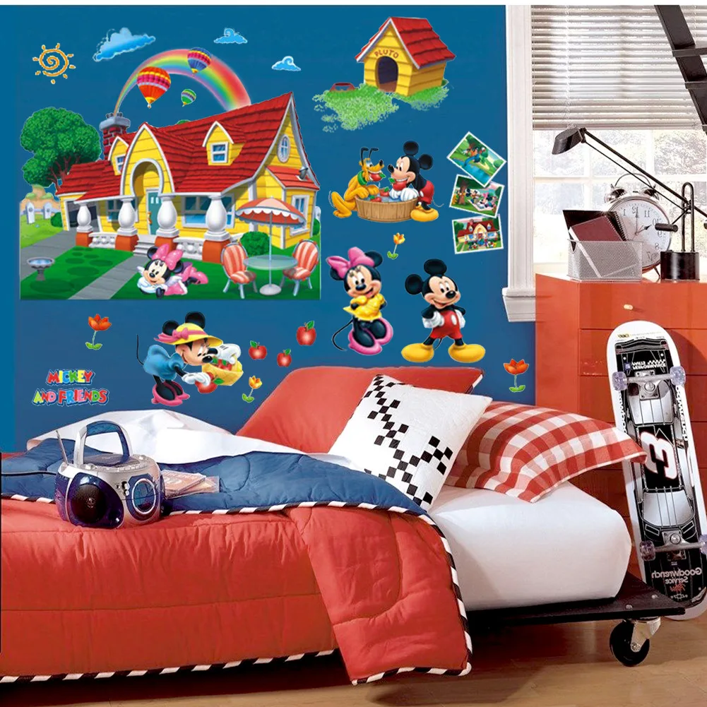 Pop 3D Mickey Mouse Clubhouse Wall Stickers Kids Bedroom Decor Decal Mural AliExpress