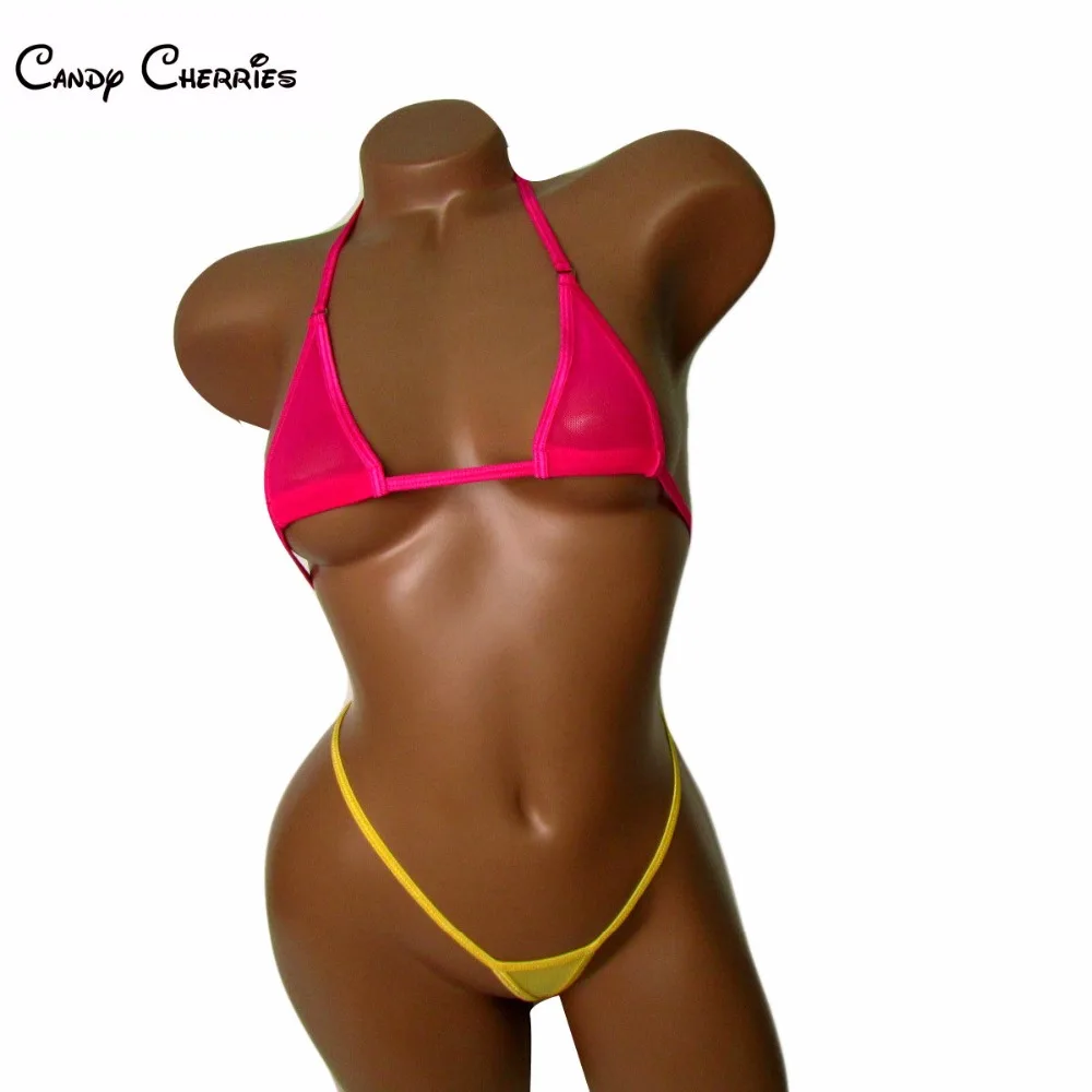 2018 Micro Sexy lingerie contrast color adjustable Beach Biquini lingerie Women Halter triangle mini Brazilian sheer wet bikini
2018 Micro Sexy lingerie contrast color adjustable Beach Biquini lingerie Women Halter triangle mini Brazilian sheer wet bikini
