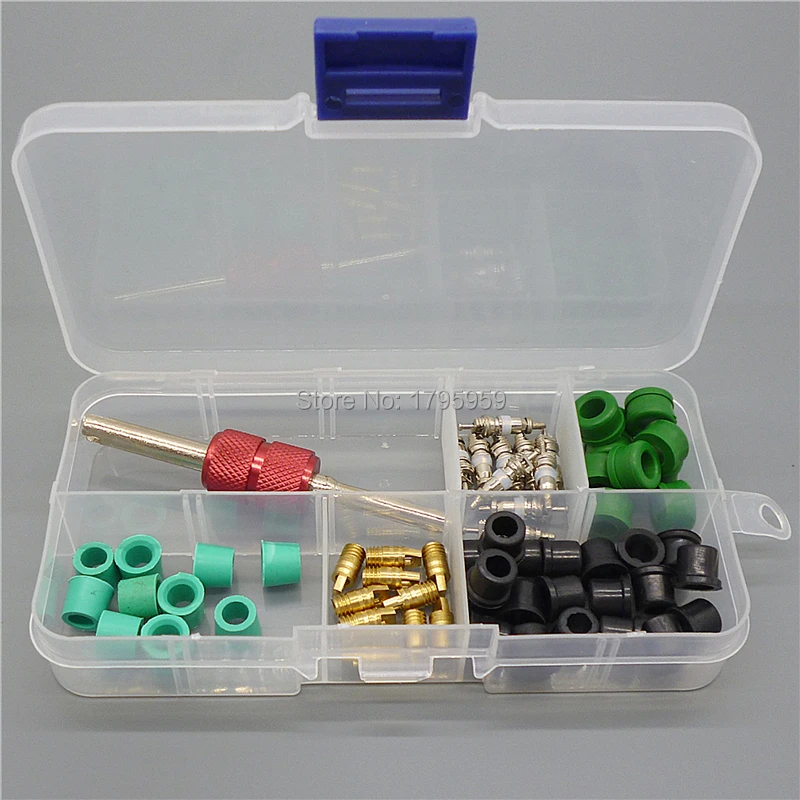 Autos Air-Conditioning A/C Schrader Valve Core & Remover Tool AC Hose Adapter Rubber Gasket Assortment Kit High Quality
Autos Air-Conditioning A/C Schrader Valve Core & Remover Tool AC Hose Adapter Rubber Gasket Assortment Kit High Quality