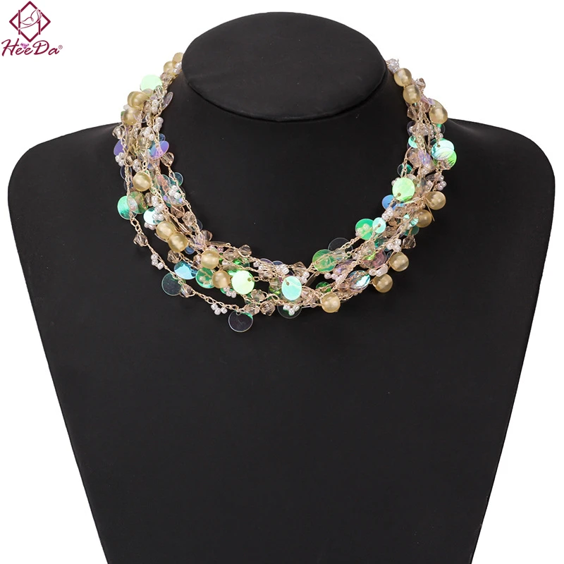 Heeda Kpop Fashion Sequins Necklace for Women 2018 New Graceful Joker Pearl Layers Choker Party Nightclub Statement Jewellry
Heeda Kpop Fashion Sequins Necklace for Women 2018 New Graceful Joker Pearl Layers Choker Party Nightclub Statement Jewellry