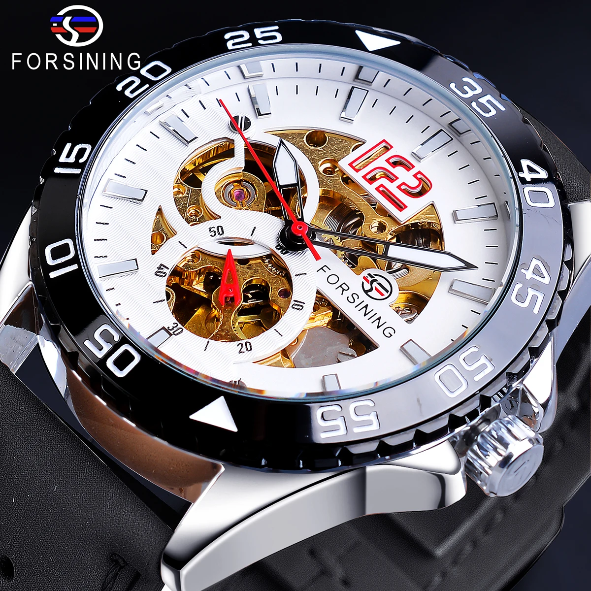 Forsining Automatic Watches Men Racing White Sport Hollow Skeleton Design Genuine Leather Belt Bracelet Watch Clock Manner Sehen
Forsining Automatic Watches Men Racing White Sport Hollow Skeleton Design Genuine Leather Belt Bracelet Watch Clock Manner Sehen