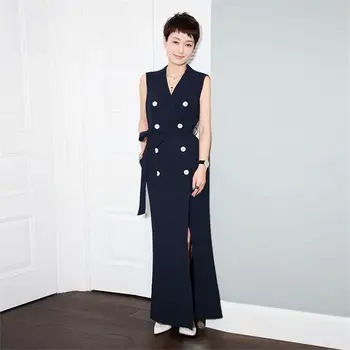 Women Dress 2019 High Quality Spring Designer Runway Notched Collar Sleeveless Sashes Double-breasted Dresses NP0057
Women Dress 2019 High Quality Spring Designer Runway Notched Collar Sleeveless Sashes Double-breasted Dresses NP0057