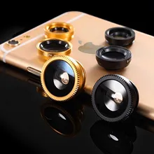 Fish Eye Lenses + Wide Angle + Macro mobile Phone Lenses 3 in 1 Fisheye Universal Smartphone Lens For iPhone 7 6s plus Samsung