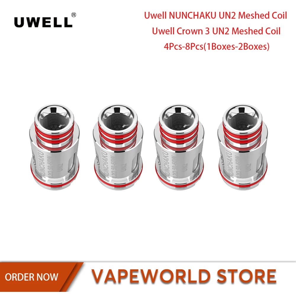 

4Pcs-8Pcs Original Uwell NUNCHAKU UN2 Mesh Coil 0.2ohm Crown 3 UN2 Mesh Coil E Cigarette Accessories For Uwell Tank Vape Tank