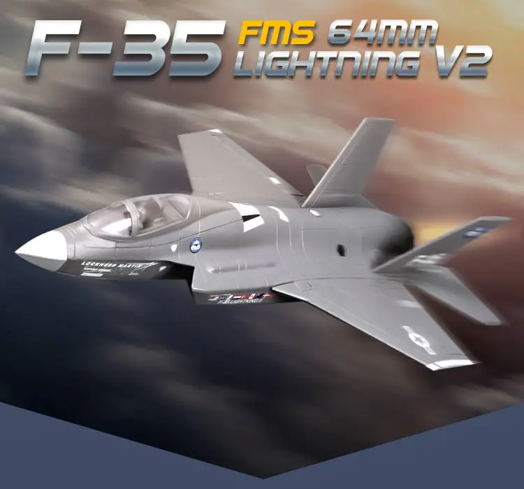 F-35 (EPO) V2 698mm RC Airplane Fixed Wing Aircraft Wingspan 64mm Ducted Jet Fighter Model
F-35 (EPO) V2 698mm RC Airplane Fixed Wing Aircraft Wingspan 64mm Ducted Jet Fighter Model