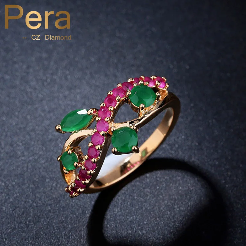 Pera Trendy Women Jewelry Spiral CZ Red And Green Crystal Stone Yellow Gold Color Fashion Ladies Big Finger Ring For Party R050
Pera Trendy Women Jewelry Spiral CZ Red And Green Crystal Stone Yellow Gold Color Fashion Ladies Big Finger Ring For Party R050