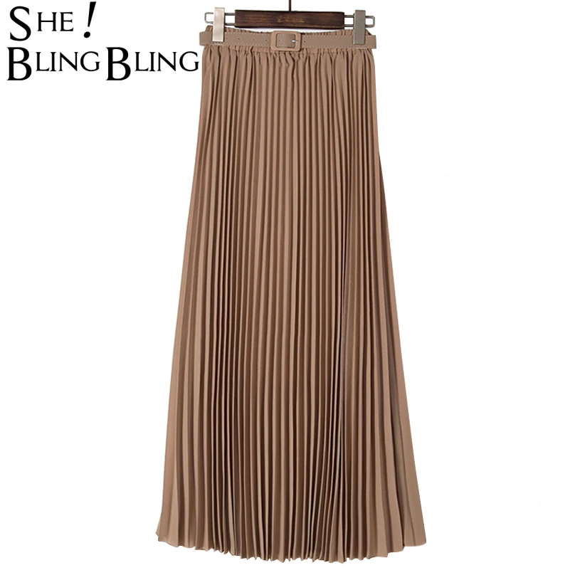 SheBlingBling Women Long Skirts Elastic Waist Pleated Skirt High Waist Casual Chiffon Skirt Elegant Women Solid Skirts 13 Colors
SheBlingBling Women Long Skirts Elastic Waist Pleated Skirt High Waist Casual Chiffon Skirt Elegant Women Solid Skirts 13 Colors