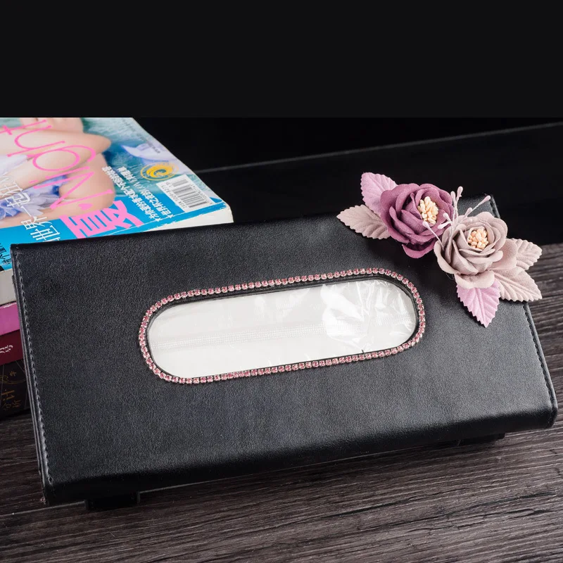 Black Sun Visor Type Car Tissue Bag Box Leather Auto Paper Towels Holder with Flower for Women Girls Car Styling Accessories
Black Sun Visor Type Car Tissue Bag Box Leather Auto Paper Towels Holder with Flower for Women Girls Car Styling Accessories
