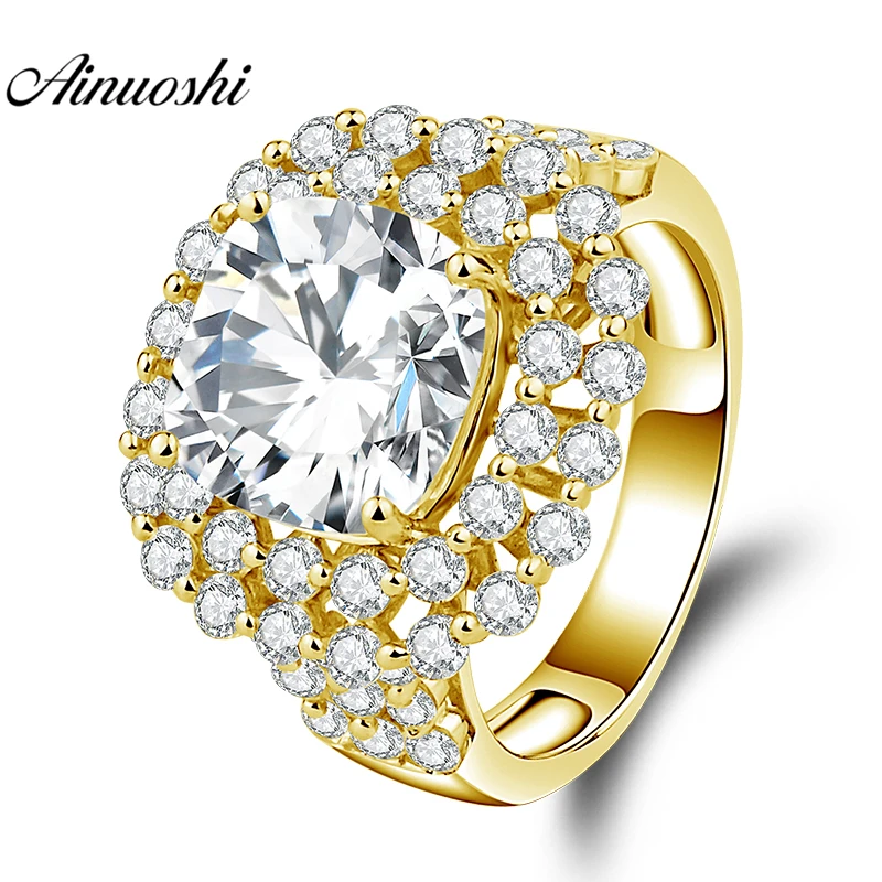 AINUOSHI 10K Solid Yellow Gold Square Halo Ring 5ct Cushion Cut Big Stone Ring Luxury Wedding Engagement Jewelry Gift Women Ring
AINUOSHI 10K Solid Yellow Gold Square Halo Ring 5ct Cushion Cut Big Stone Ring Luxury Wedding Engagement Jewelry Gift Women Ring