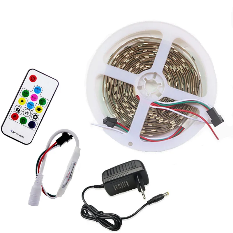 

1M 2M 3M 4M 5M 30 leds/m Programmable Individual Addressable LED Strip Light External WS 2811 IC 5050 RGB LED Tape lamp DC 12V