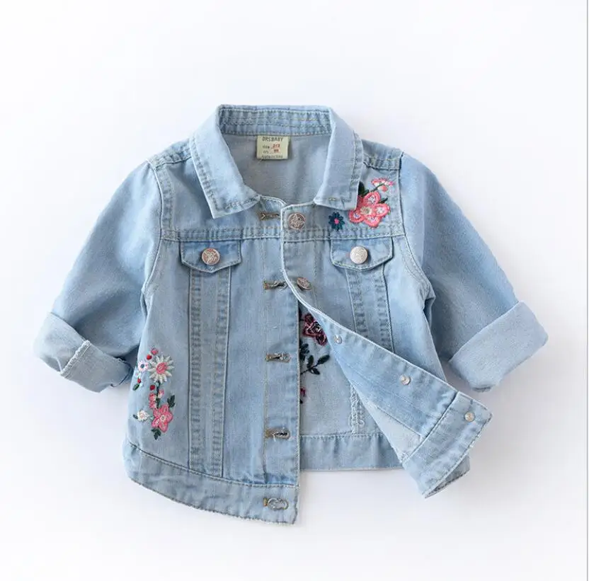 Girl denim jackets Kids outerwear floral coat baby girls Clothes children Jeans embroidered suit For 2-7T spring autumn clothing 
Girl denim jackets Kids outerwear floral coat baby girls Clothes children Jeans embroidered suit For 2-7T spring autumn clothing