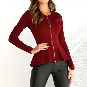 Fashion Zip Up Box Pleated Peplum Jacket Black Round Neck Ruffles Hem Tiered Layer Elegant Outerwear Women Slim Jacket 6Q2161
Fashion Zip Up Box Pleated Peplum Jacket Black Round Neck Ruffles Hem Tiered Layer Elegant Outerwear Women Slim Jacket 6Q2161