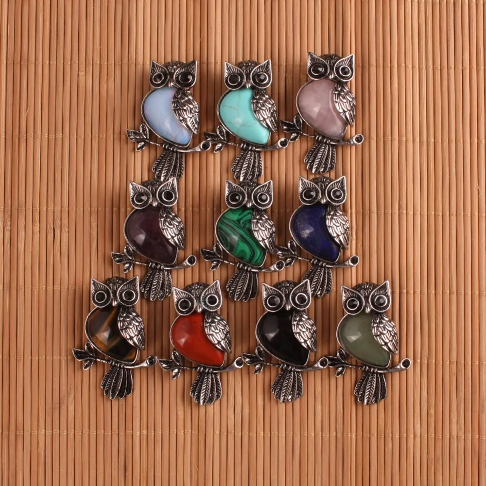 Wholesale 50pcs Vintage Natural Stone Cute Owl Animal Pendants Necklaces Amethysts Quartz Bead Charm Reiki Jewelry Free Shipping
Wholesale 50pcs Vintage Natural Stone Cute Owl Animal Pendants Necklaces Amethysts Quartz Bead Charm Reiki Jewelry Free Shipping