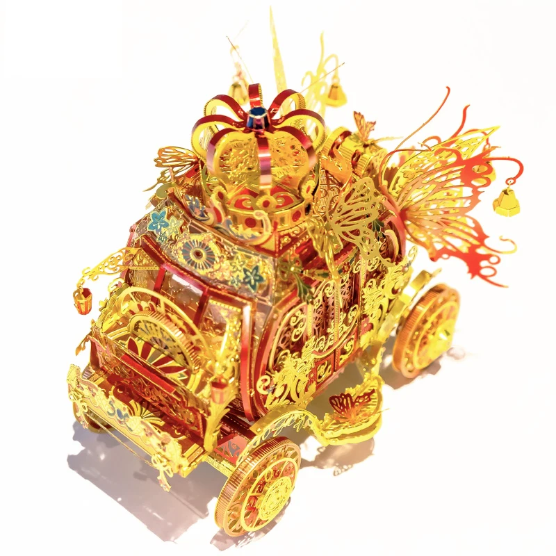 MU 3D Metal Puzzle Figure Toy Red Rincess Carriage model with LED light Assemble Jigsaw Puzzle 3D Models Gift Toys For Children
MU 3D Metal Puzzle Figure Toy Red Rincess Carriage model with LED light Assemble Jigsaw Puzzle 3D Models Gift Toys For Children