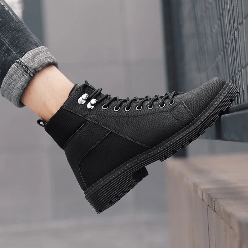 Black high-top Shoes Men's Office Martin boots Winter Snow Shoes Male Flat England Loafers Luxury Brogues Footwear Khaki 39-44
Black high-top Shoes Men's Office Martin boots Winter Snow Shoes Male Flat England Loafers Luxury Brogues Footwear Khaki 39-44