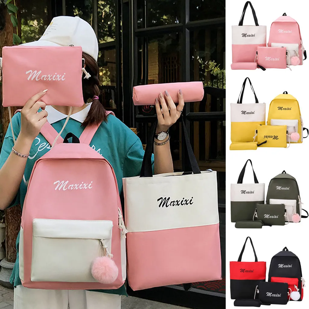 Women 2019 Backpack School Bags for Teenage Girls canvas New Backpack Fashion Shoulder Bag 4PC Student Bag Messenger Hand bag
Women 2019 Backpack School Bags for Teenage Girls canvas New Backpack Fashion Shoulder Bag 4PC Student Bag Messenger Hand bag