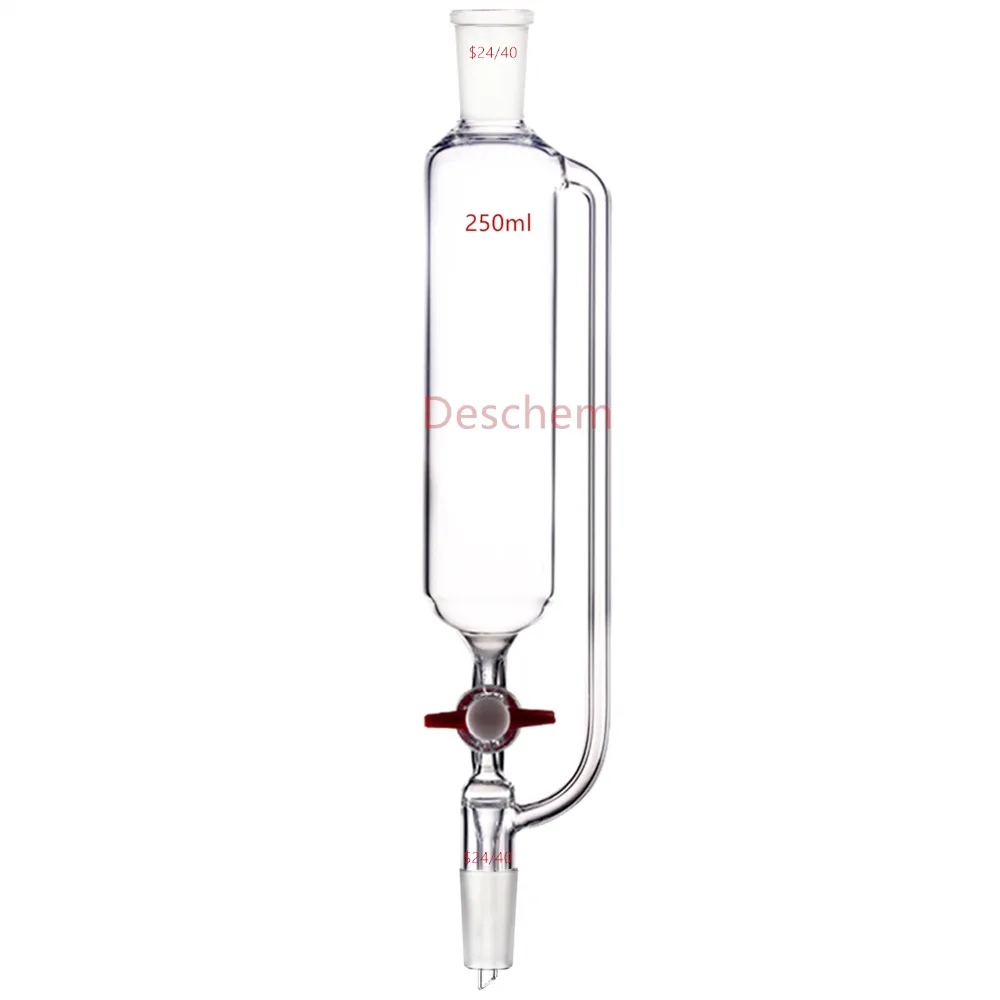 250ml,24/40,Glass Pressure Equalizing Additional Funnel,W/PTFE Teflon Stopcock,Lab Glassware
250ml,24/40,Glass Pressure Equalizing Additional Funnel,W/PTFE Teflon Stopcock,Lab Glassware
