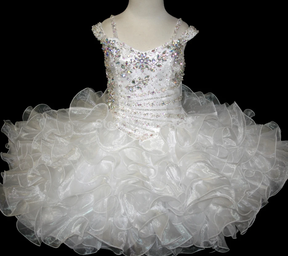 Beautiful White Kids Cupcake Dress Organza with Crystal Scoop Neck Lovely Girls Pageant Gowns
Beautiful White Kids Cupcake Dress Organza with Crystal Scoop Neck Lovely Girls Pageant Gowns