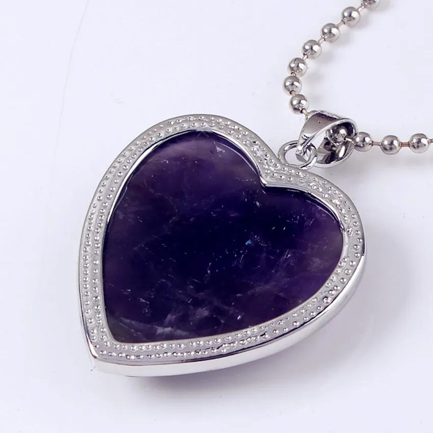 100-Unique 1 Pcs Silver Plated Natural Purple Amethysts Heart Shape Stone Pendant For Lovers Gift Jewelry
100-Unique 1 Pcs Silver Plated Natural Purple Amethysts Heart Shape Stone Pendant For Lovers Gift Jewelry