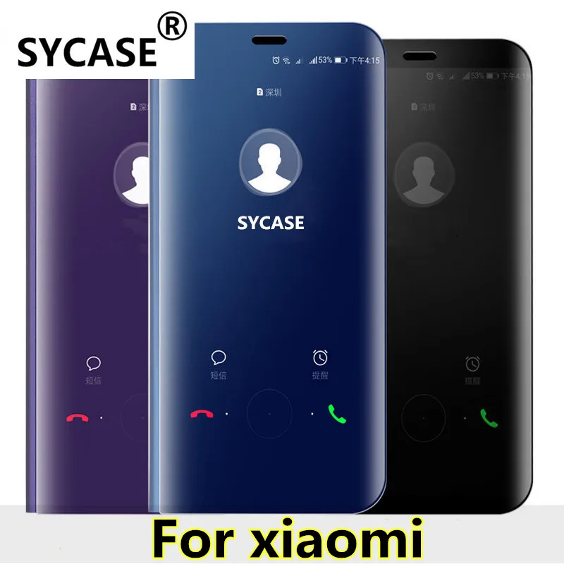 SY чехол зеркало Clear View Smart Cover для Xiaomi 5C 5X6 Mix2 Redmi 4X5 5Plus Note 3 4X 5A защитный книжка с