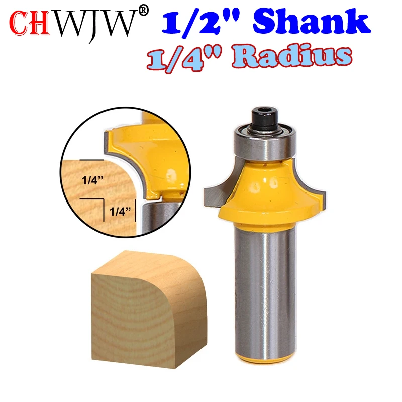 1pc 1/2" Shank High Quality Round Over Edging Router Bit - 1/4" Radius Wood Cutting Tool woodworking router bits - Chwjw
1pc 1/2" Shank High Quality Round Over Edging Router Bit - 1/4" Radius Wood Cutting Tool woodworking router bits - Chwjw