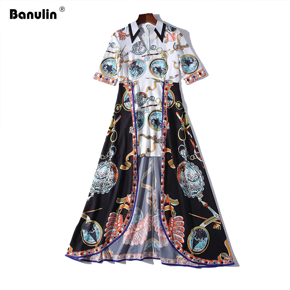 Luxury Printed Fake Two Piece Long Dresses 2019 Summer Runway Women Short Sleeve High Waist Dress V-neck Irregular Shirt Dress
Luxury Printed Fake Two Piece Long Dresses 2019 Summer Runway Women Short Sleeve High Waist Dress V-neck Irregular Shirt Dress