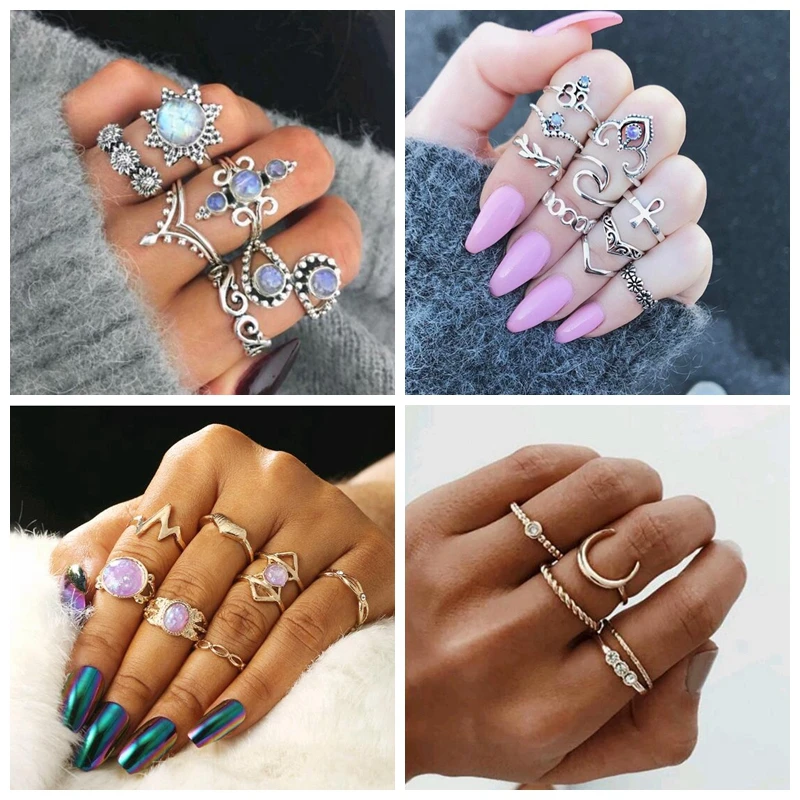 10pc Boho Vintage Punk Midi Rings Silver Color Crown Crystal Rhinestone Finger Rings For Women Bohemian Knuckle Ring Set Jewelry
10pc Boho Vintage Punk Midi Rings Silver Color Crown Crystal Rhinestone Finger Rings For Women Bohemian Knuckle Ring Set Jewelry