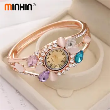 MINHIN Fashion Bangle Watch 5 Colors Top Selling Luxury Vintage Wrist Dress Quartz Watch Simulated Gemstone Design Wristwatch
MINHIN Fashion Bangle Watch 5 Colors Top Selling Luxury Vintage Wrist Dress Quartz Watch Simulated Gemstone Design Wristwatch