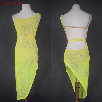 Custom Women Latin Dance Dress Competition Clothing Sexy Backless Diamond Dress Lady's Girls Latin Salsa Dance Practice Costume
Custom Women Latin Dance Dress Competition Clothing Sexy Backless Diamond Dress Lady's Girls Latin Salsa Dance Practice Costume