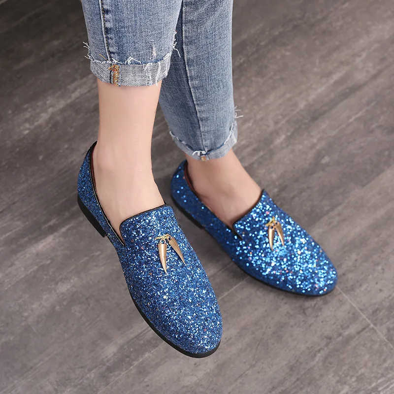 Luxury Men Loafers Shoes Slip On Moccasins Plus Size 38-48 Glitters Bling Stylish Flats Shoes Man Party dress wedding Shoes
Luxury Men Loafers Shoes Slip On Moccasins Plus Size 38-48 Glitters Bling Stylish Flats Shoes Man Party dress wedding Shoes