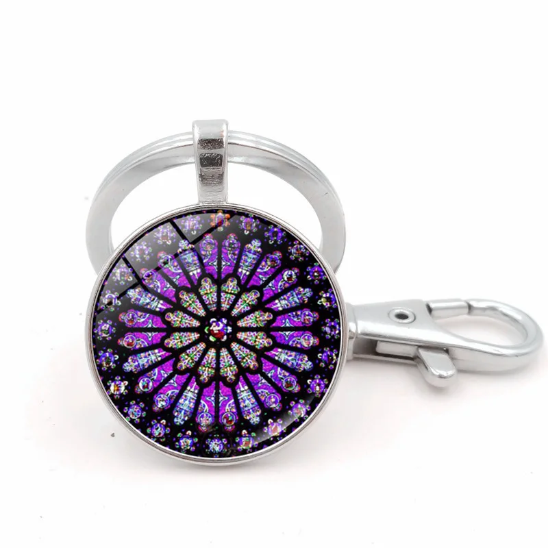 Colourful Rose Window Glass Dome Pendant Keychain Notre Dame De Paris Cathedral Jewelry Silver Metal Key Chain Ring Holder Gift
Colourful Rose Window Glass Dome Pendant Keychain Notre Dame De Paris Cathedral Jewelry Silver Metal Key Chain Ring Holder Gift