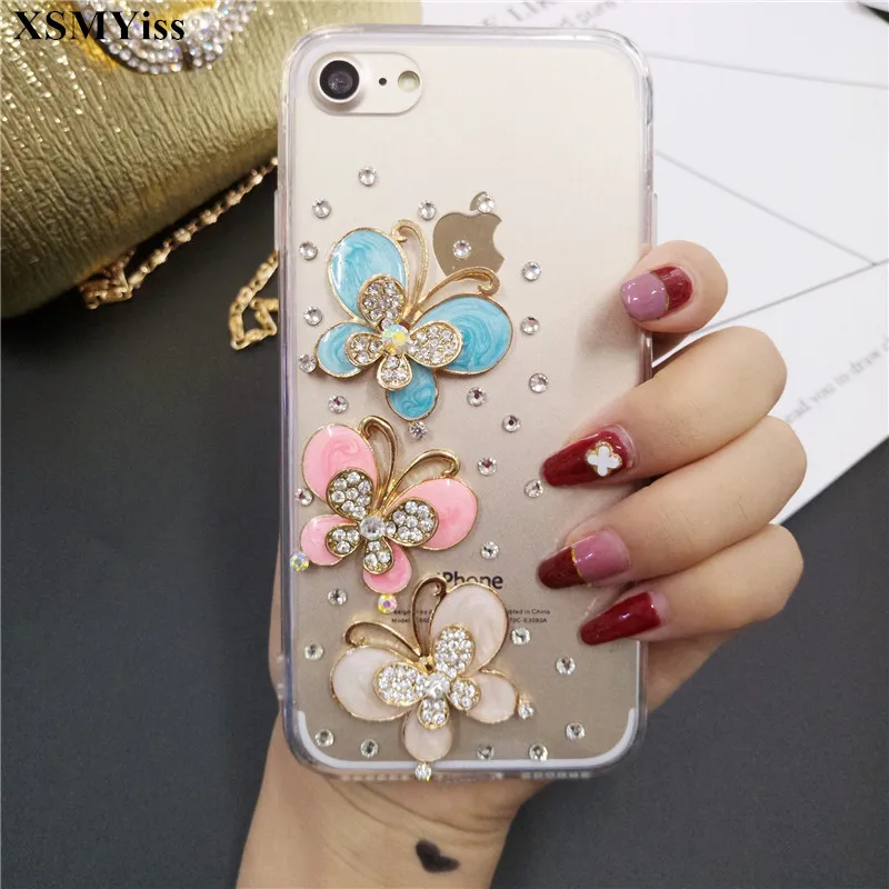 For Xiaomi Redmi5 7 8 9 6A 7A 8A 9A 9C Note 5 6 Pro 8T 9T Fashion Bling Rhinestone Diamond Butterfly Soft Phone Case Cover | Мобильные