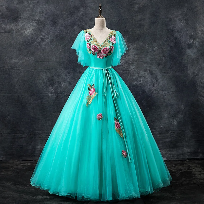 Prom Dress 2021 Mrs Win The Elegant V-neck Floral Print Lace Embroidery Party Formal Gown Homcoming Dresses F | Свадьбы и торжества