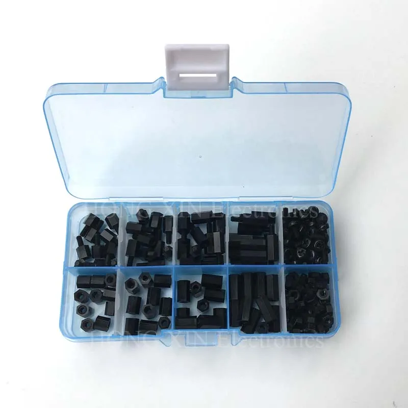 180Pcs/lot M2 M2.5 M3 Female Male Hex Nylon Standoff Spacer Column For PCB Motherboard Fixed Plastic Spacing Screws Set
180Pcs/lot M2 M2.5 M3 Female Male Hex Nylon Standoff Spacer Column For PCB Motherboard Fixed Plastic Spacing Screws Set