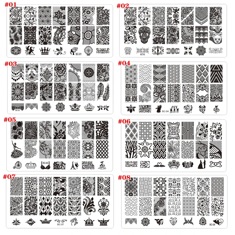 1PC New Nail Stamping Plates Lace Flowers Pattern Image Stamping Printing Nail Art Templates DIY Manicure Stencils Stamp Tools
1PC New Nail Stamping Plates Lace Flowers Pattern Image Stamping Printing Nail Art Templates DIY Manicure Stencils Stamp Tools