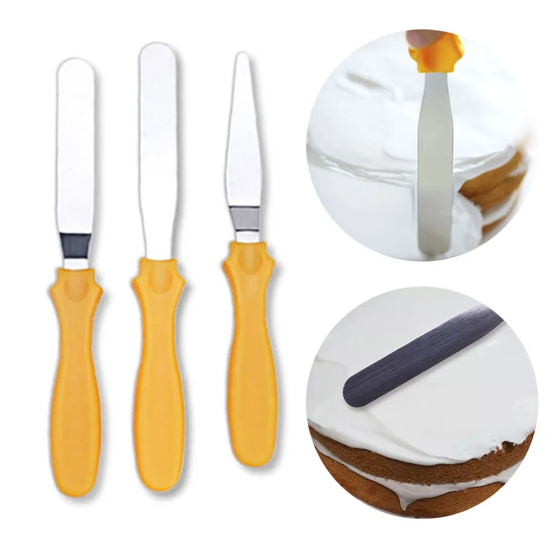 3 Pcs 1 Set Butter Cake Cream Knife Spatula for Cake Smoother Icing Frosting Spreader Fondant Pastry Cake Decora
3 Pcs 1 Set Butter Cake Cream Knife Spatula for Cake Smoother Icing Frosting Spreader Fondant Pastry Cake Decora