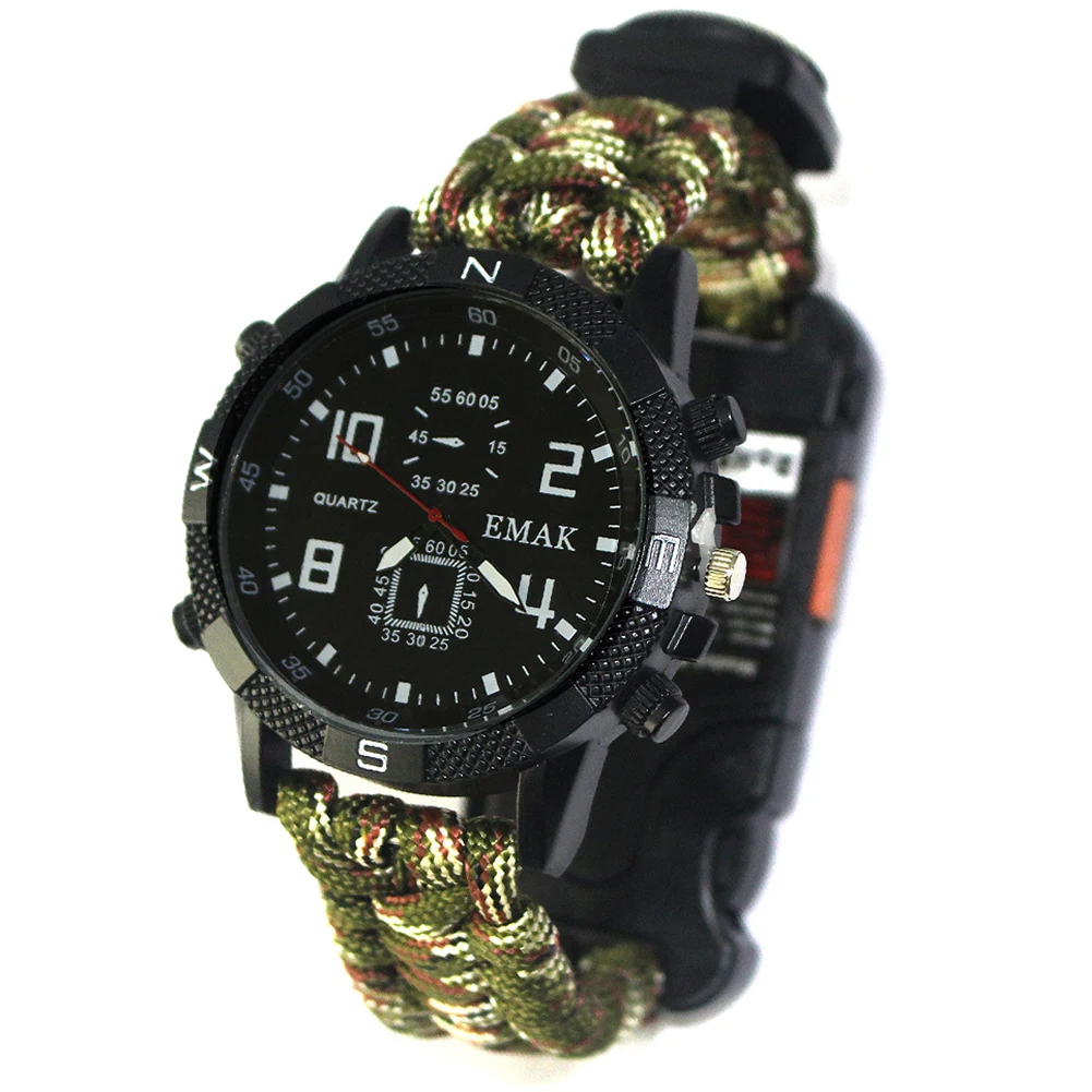 Outdoor Rope EDC Survival Bracelet Rescue Safety Equipment Tools Multifunction Camping Watch
Outdoor Rope EDC Survival Bracelet Rescue Safety Equipment Tools Multifunction Camping Watch