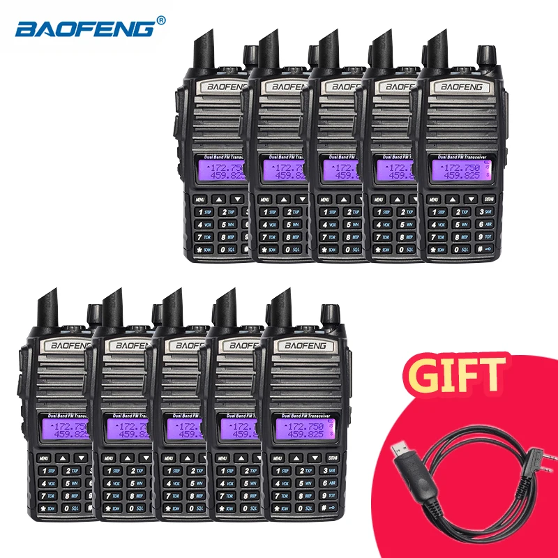 (10pcs) Baofeng UV-82 Walkie Talkie Dual Band VHF UHF 136-174MHZ 400-520MHZ Portable HF Transceiver Ham Radio Wholesale telsiz
(10pcs) Baofeng UV-82 Walkie Talkie Dual Band VHF UHF 136-174MHZ 400-520MHZ Portable HF Transceiver Ham Radio Wholesale telsiz