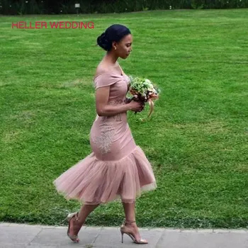 African Short Bridesmaid Dresses Off The Shoulder Mermaid Tea Length Dress For Wedding Party Bruidsmeisjes Jurk Women
African Short Bridesmaid Dresses Off The Shoulder Mermaid Tea Length Dress For Wedding Party Bruidsmeisjes Jurk Women