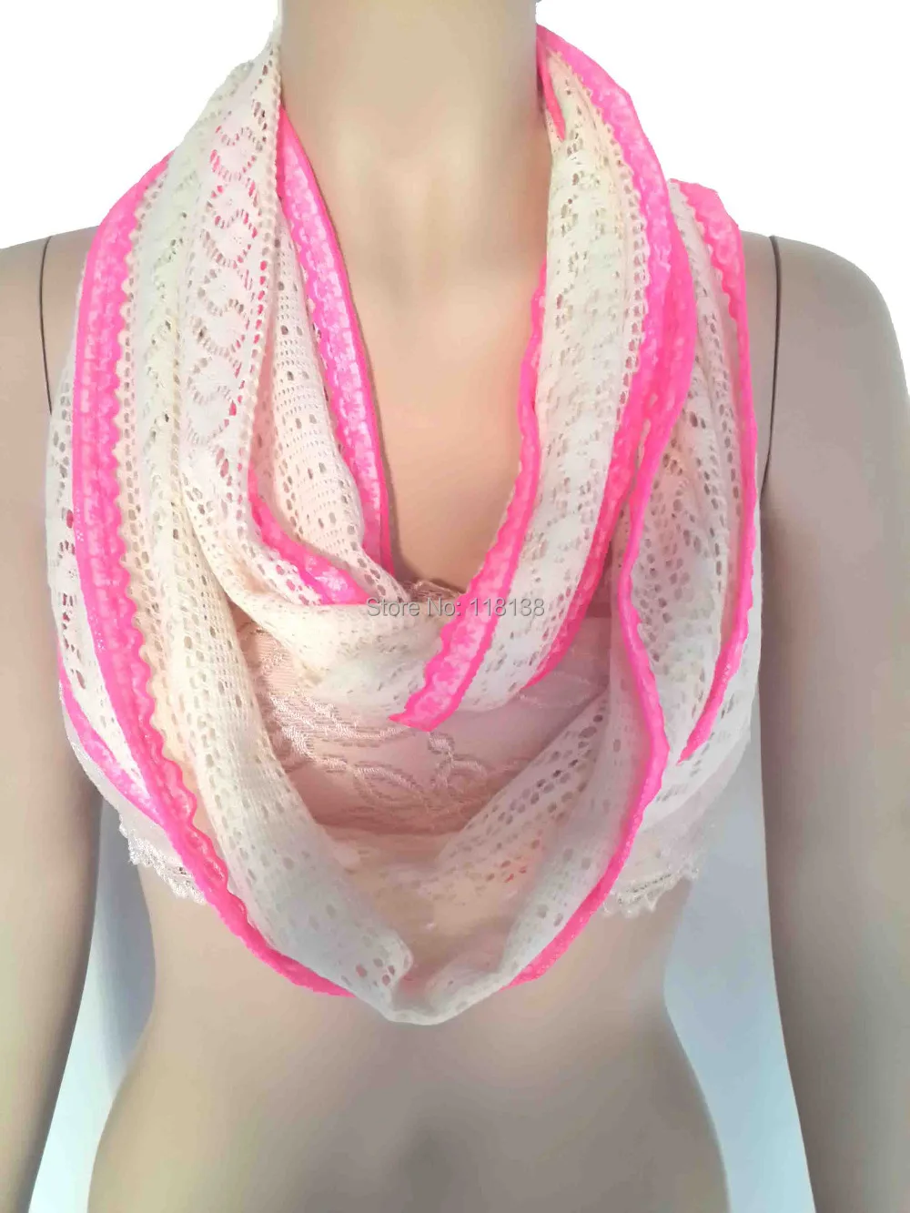 Pink Edged Lace Infinity Loop Scarf Women's Accessories Gift, Free Shipping
Pink Edged Lace Infinity Loop Scarf Women's Accessories Gift, Free Shipping