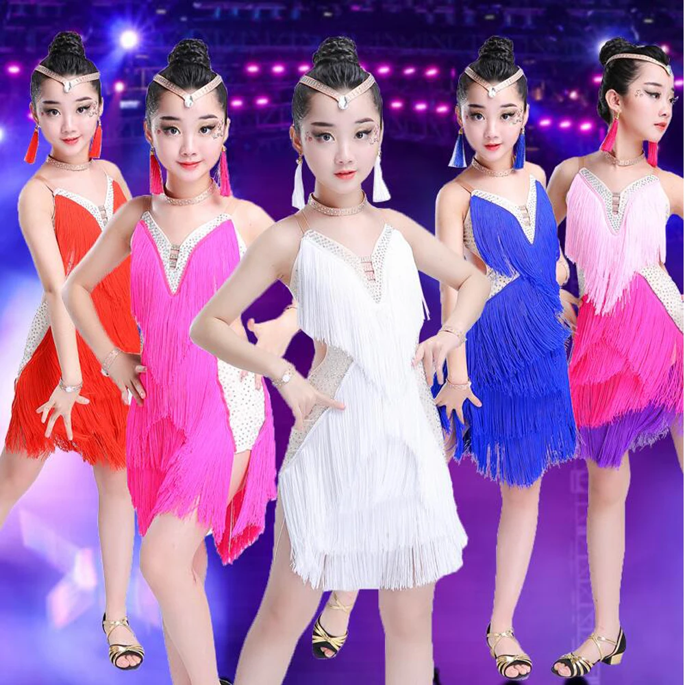 Red Children Sequined Latin dance costumes Ballroom Salsa Latin dancing dress Kids Tassels performance dance Stage wear Outfits
Red Children Sequined Latin dance costumes Ballroom Salsa Latin dancing dress Kids Tassels performance dance Stage wear Outfits